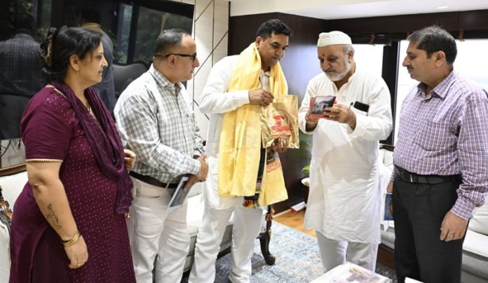 AIKS delegation during a meeting with Delhi Government Tourism and Cultural Minister Kapil Mishra on Tuesday.