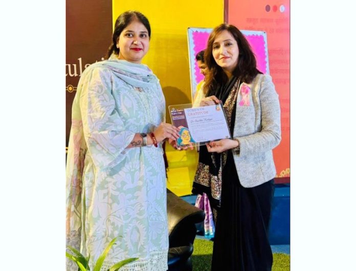 Dignitaries during a seminar at JP World School in Jammu on Saturday.