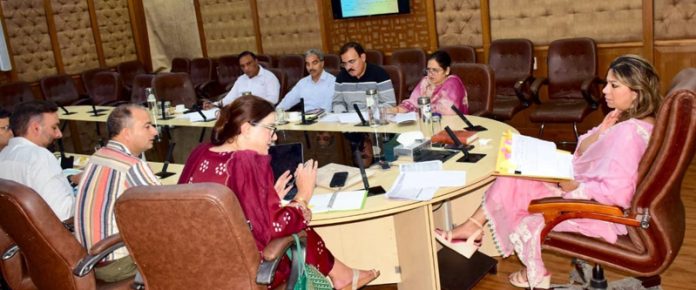 Commissioner Secretary, YSS, Yasha Mudgal during a meeting in Jammu on Saturday.