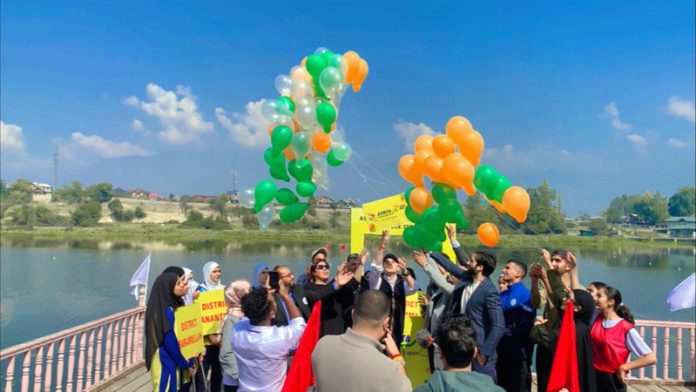 Dignitaries at Water Sports Club Pokhribal during inauguration of Asmita League 2025 in Srinagar.