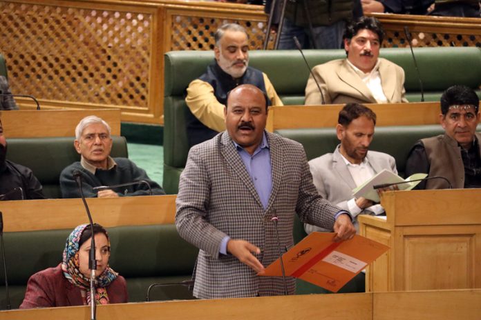 DyCM Surinder Choudhary replying to a question in Legislative Assembly on Monday. — Excelsior/Shakeel DyCM Surinder Choudhary replying to a question in Legislative Assembly on Monday. — Excelsior/Shakeel