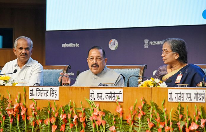 Union Minister Dr Jitendra Singh briefing the media after launching the 