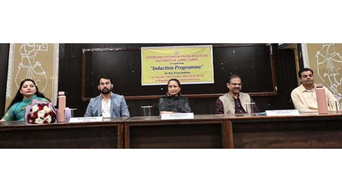 Prof Neelu Rohmetra and others during induction programme by CDOE, University of Jammu.
