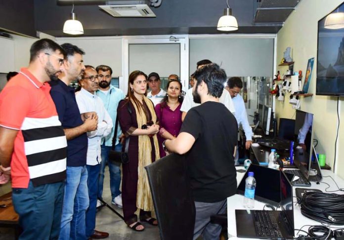 Journalists from Jammu and Kashmir, interacting with the officials at VFX studios in Mumbai.