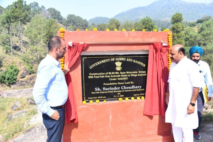 DyCM laying foundation stone of a project on Thursday. DyCM laying foundation stone of a project on Thursday.