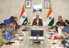 LG Kavinder Gupta chairing a meeting in Leh on Thursday.