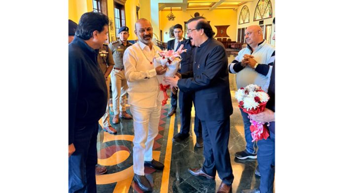 Ajatshatru Singh meeting with MoS Home B S Kumar at Srinagar. Ajatshatru Singh meeting with MoS Home B S Kumar at Srinagar.