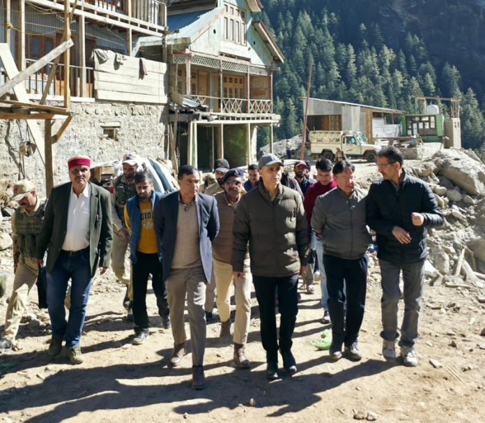 DC Kishtwar during visit to Chasoti on Thursday.