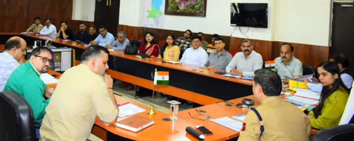 DM Reasi chairing a meeting on Tuesday.