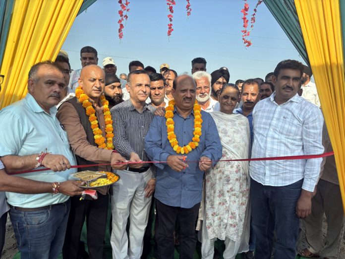 MLA Ramgarh, Dr D K Manyal inaugurating Paddy Procurement Mandi on Saturday.
