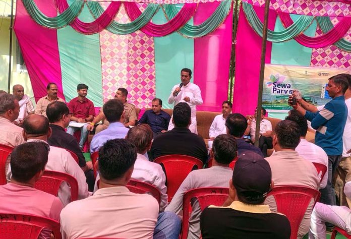 MLA Jasrota , Rajiv Jasrotia during a public darbar at Dinga Amb in Kathua on Wednesday. MLA Jasrota , Rajiv Jasrotia during a public darbar at Dinga Amb in Kathua on Wednesday.