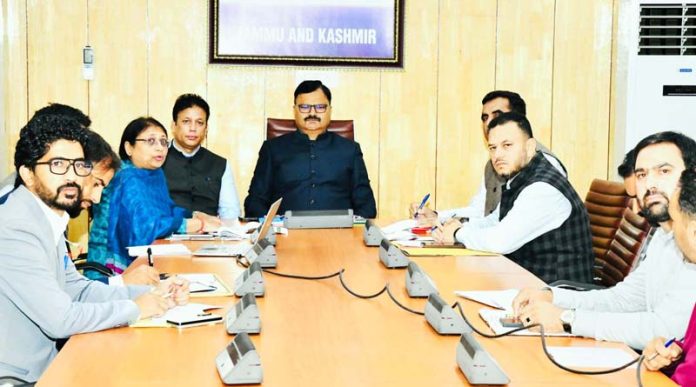 Minister Javed Rana chairing a meeting on Wednesday.