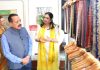 Union Minister Dr Jitendra Singh visiting exhibition of Pashmina shawls and traditional Kashmiri Textiles.