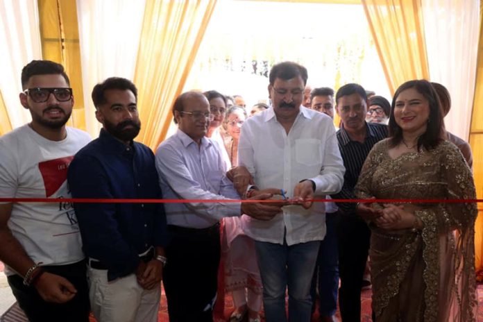 MLA Jammu West, Arvind Gupta inaugurating Bridal Lounge at Rehari on Friday.