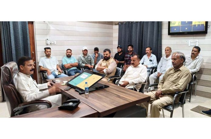 MLA Balwant Singh Mankotia listening to public grievances at his office. MLA Balwant Singh Mankotia listening to public grievances at his office.