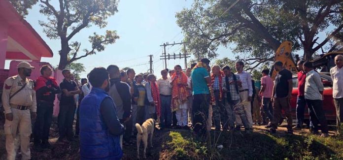 MLA R S Pathania inaugurating a developmental project in his Assembly constituency.