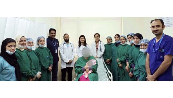A team of doctors and nursing team posing with a mother and her preterm infant at SMVD Narayana Hospital, Katra. A team of doctors and nursing team posing with a mother and her preterm infant at SMVD Narayana Hospital, Katra.