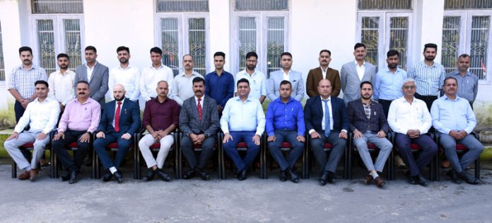 Police personnel and others posing for a group photograph after the inauguration of a training programme in Udhampur on Friday.