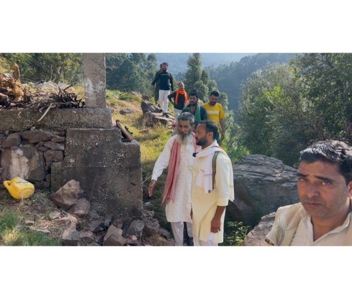 Congress leader, Sumeet Magotra during visit to Ladda area in Udhampur. Congress leader, Sumeet Magotra during visit to Ladda area in Udhampur.