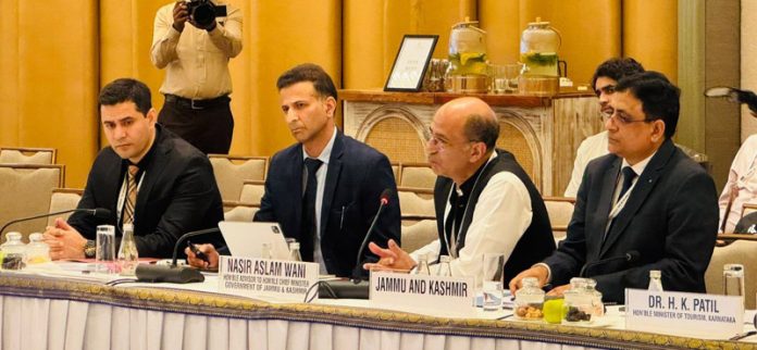 Advisor Nasir Aslam Wani speaking during Tourism Ministers Conference at Udaipur on Tuesday.
