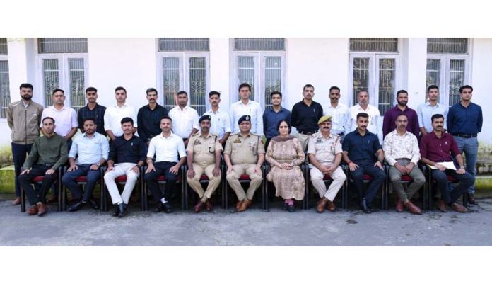Senior police officers and faculty posing together during inauguration of a course at SKPA Udhampur.