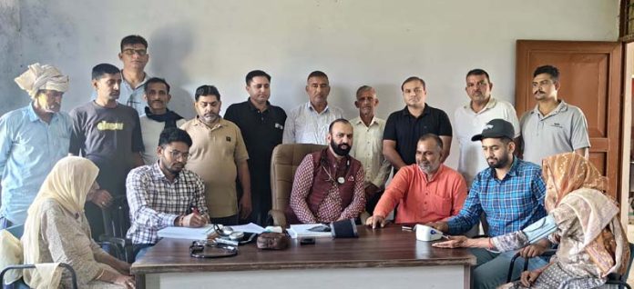 HoD Cardiology GMC & SSH Jammu Dr Sushil Sharma examining patients at RS Pura on Sunday. HoD Cardiology GMC & SSH Jammu Dr Sushil Sharma examining patients at RS Pura on Sunday.