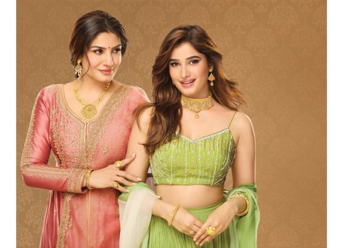 Bollywood icon Raveena Tandon and her daughter Rasha at the launch of New Festive Collection of Reliance Jewels.