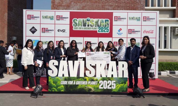 Students of CGC University posing during an event held on Thursday. Students of CGC University posing during an event held on Thursday.