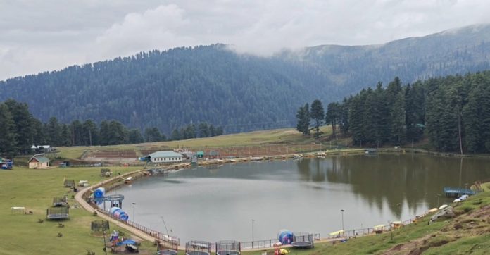 A view of popular Sanasar Lake in Ramban district.
