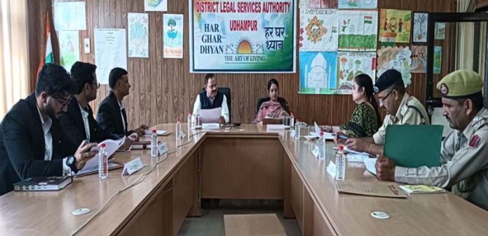 Virinder Singh Bhou, Chairperson DLSA chairing a meeting on Friday. Virinder Singh Bhou, Chairperson DLSA chairing a meeting on Friday.
