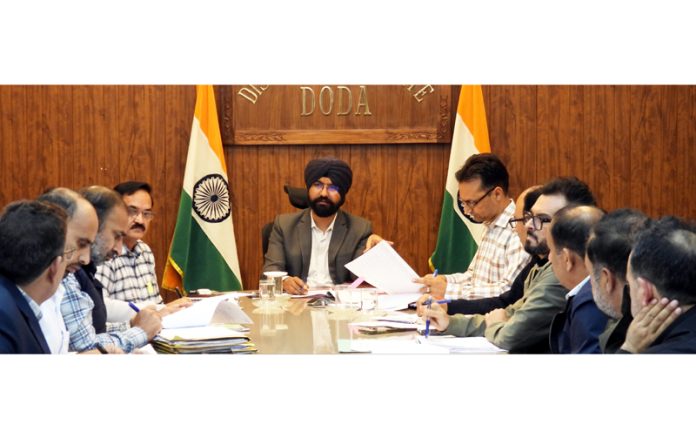 DDC Doda chairing a meeting on Tuesday.