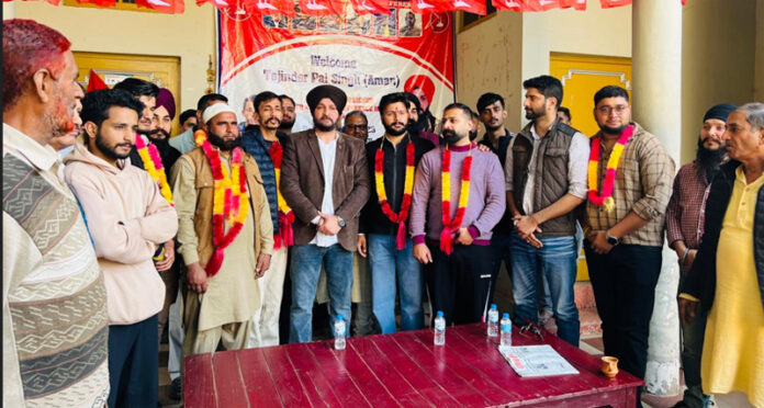 YNC Jammu provincial president Tejinder Pal Singh Aman with other youth leaders during a meeting at Kathua Rural. YNC Jammu provincial president Tejinder Pal Singh Aman with other youth leaders during a meeting at Kathua Rural.