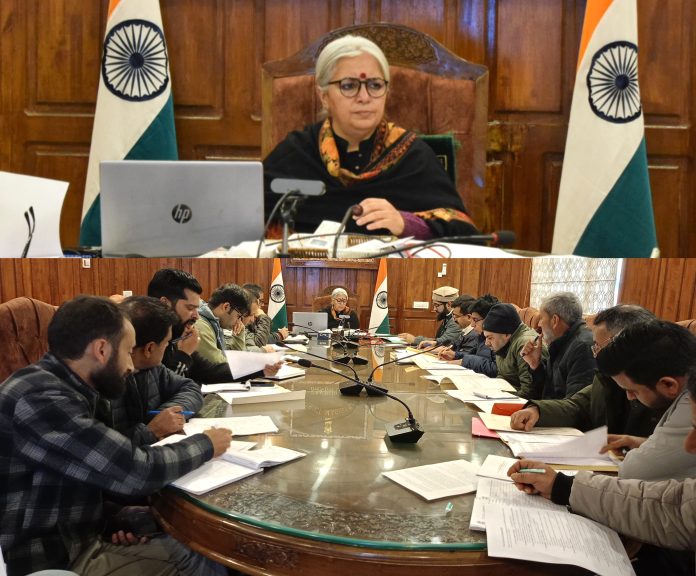 DC Bandipora chairing a meeting on Monday.