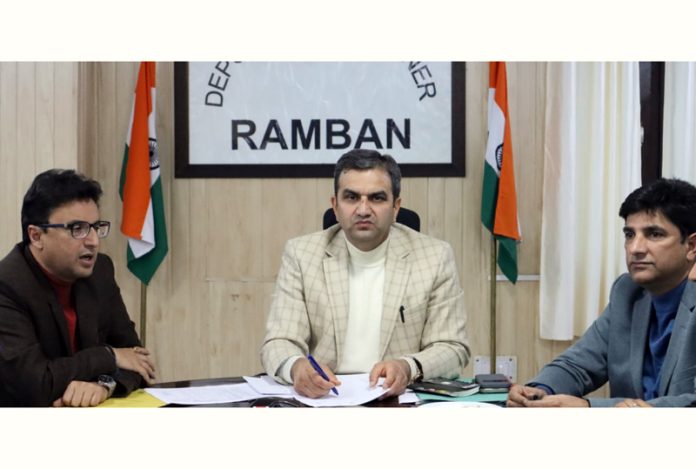 DC Ramban chairing a meeting on Tuesday. DC Ramban chairing a meeting on Tuesday.