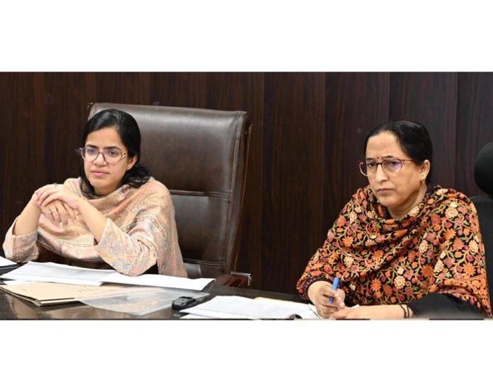 DDC Ayushi Sudan chairing the District Level Implementation Committee meeting in Samba.