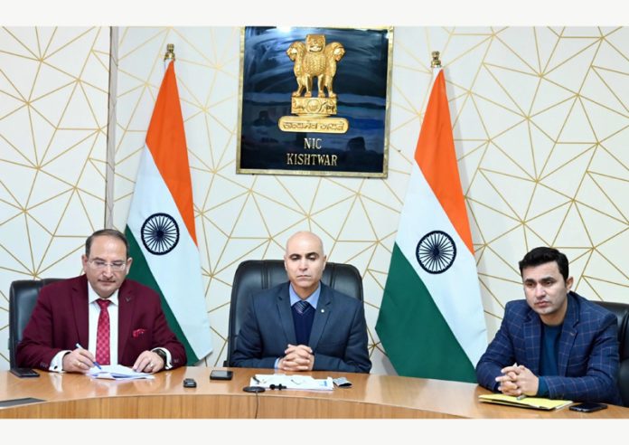 DC Pankaj Kumar Sharma reviewing the progress, coordination and implementation of Aadhaar-related services in Kishtwar district. DC Pankaj Kumar Sharma reviewing the progress, coordination and implementation of Aadhaar-related services in Kishtwar district.