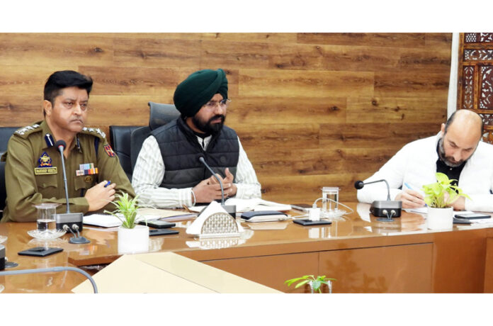 DM Doda chairing a meeting on Saturday.