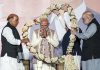 Prime Minister Narendra Modi being felicitated by Home Minister Amit Shah, Defence Minister Rajnath Singh and Health Minister and BJP National President JP Nadda during the celebration of NDA’s victory in the Bihar Assembly elections, at BJP headquarters, in New Delhi.