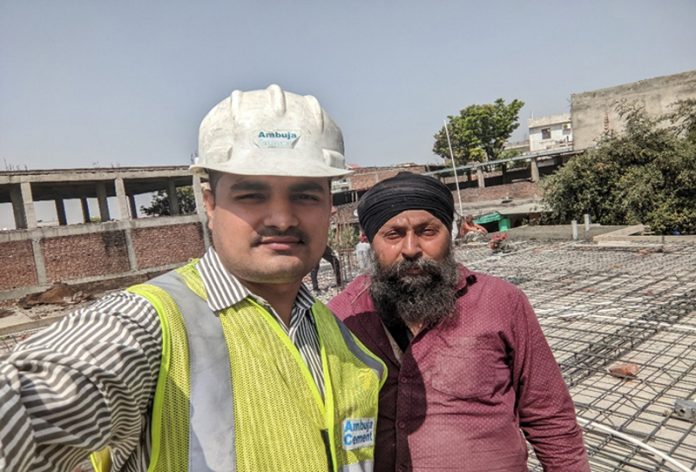 Contractor Gurcharan Singh at a construction site.