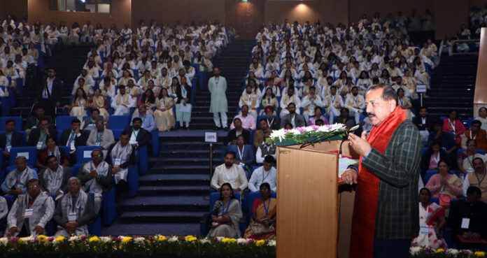 Union Minister Dr Jitendra Singh delivering the Convocation Address of the “Academy of Scientific & Innovative Research” (AcSIR) at Ambedkar International Centre, New Delhi.