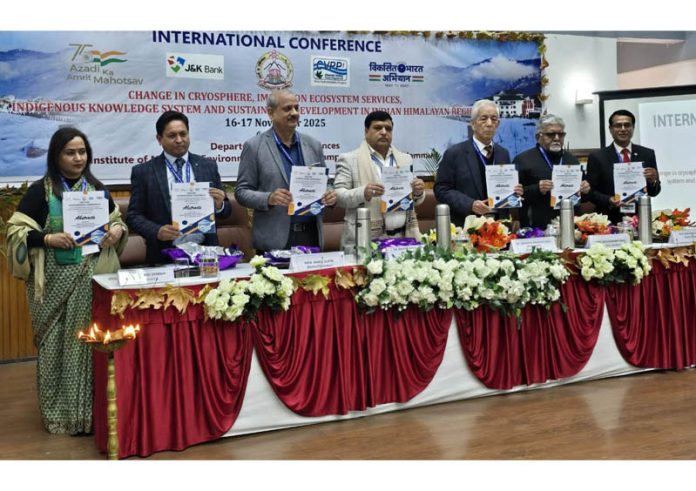 Guests releasing abstract book of the conference at Bhaderwah. Guests releasing abstract book of the conference at Bhaderwah.