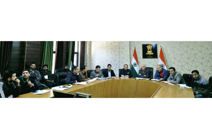 DC Kishtwar chairing a meeting on Saturday.
