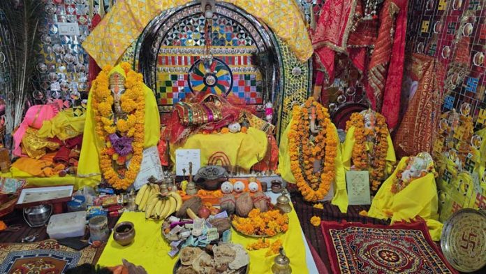 Sanctum sanctorum of ancient Ganesh temple in Bhalla Tehsil of Doda on Sunday. -Excelsior/Tilak Raj Sanctum sanctorum of ancient Ganesh temple in Bhalla Tehsil of Doda on Sunday. -Excelsior/Tilak Raj