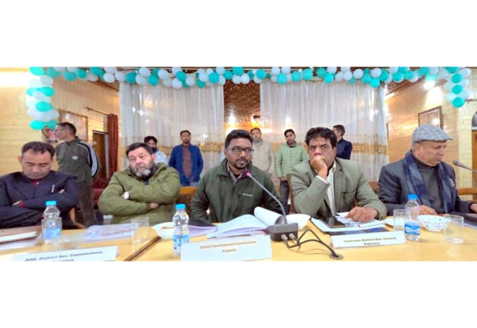 DDC Chairperson Irfan Sultan Panditpori chairing the council meeting in Kupwara.