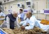 Prime Minister Narendra Modi meets the injured of Delhi blast at LNJP hospital in New Delhi on Wednesday. (UNI)
