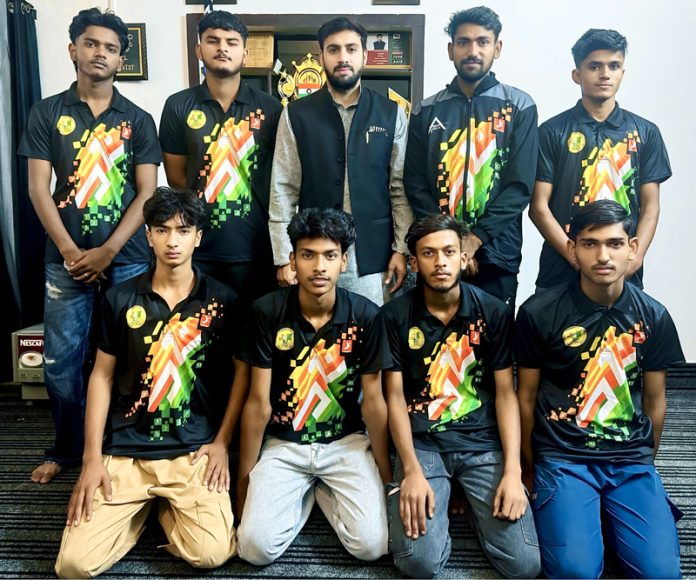 J&K Tennis Cricket team posing along with dignitary. J&K Tennis Cricket team posing along with dignitary.