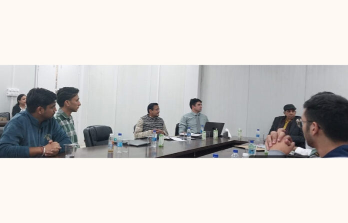 Dinesh Singh interacting with students and senior officials associated with Design Your Degree program in JU.