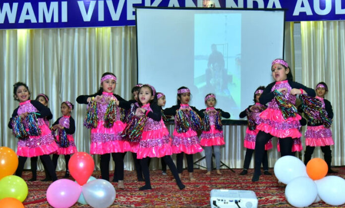 Kids presenting a group dance during Annual Day function of Shemrock Elites School. Kids presenting a group dance during Annual Day function of Shemrock Elites School.