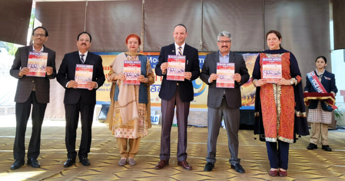 Dignitaries release newsletter ‘Model Mirror’ of Model Academy during the celebration of Annual Day of the school.