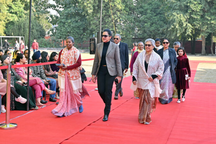 Dignitaries during Annual Day function of Presentation Convent Sr. Sec. School, Gandhi Nagar Jammu on Saturday.